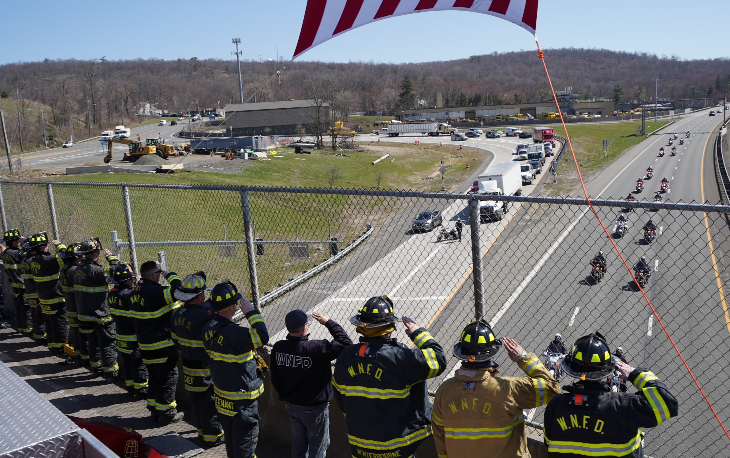 Rockland Firefighters Line Overpasses in Tribute to Fallen NYS Trooper