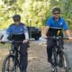 Two people on their bikes