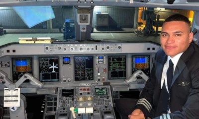 Pilot sitting in the cockpit
