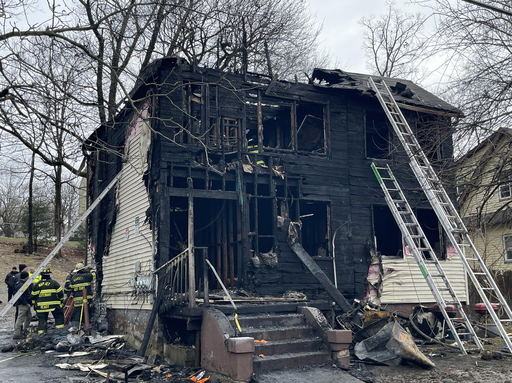 A house burned down