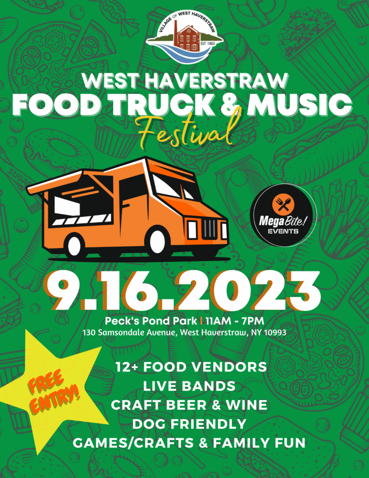 2nd Annual Food Truck & Music Festival Peck’s Pond Park September 16th ...